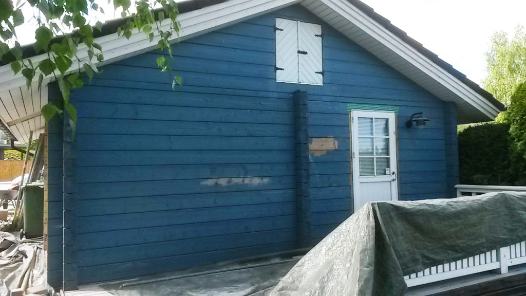 sinine majasein vana värviga