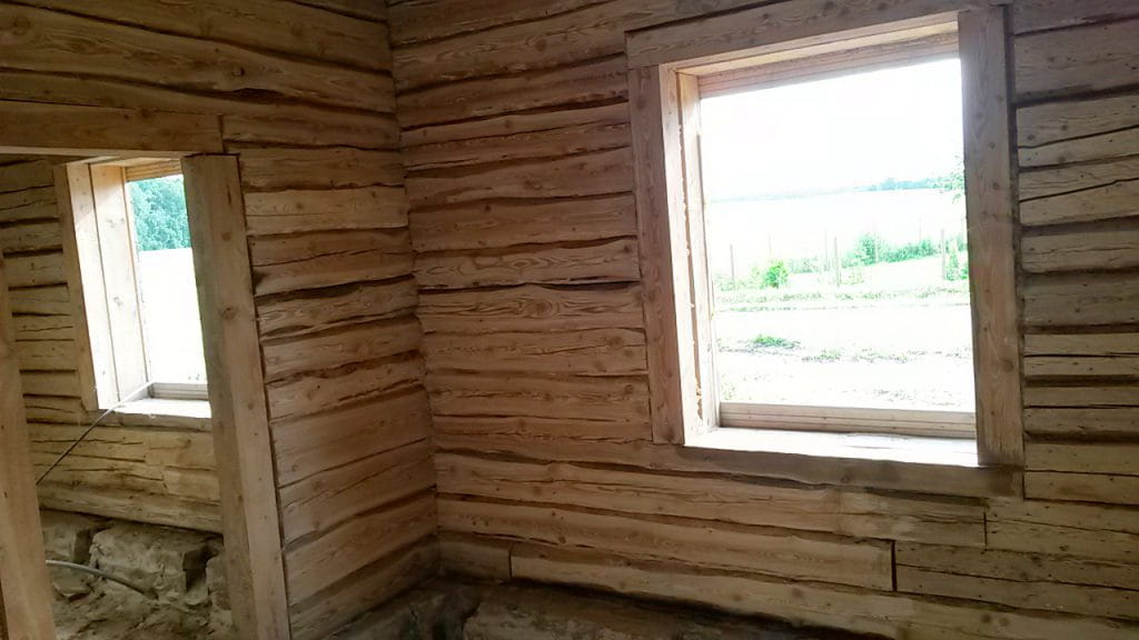 soodapritsiga puhastatud akna ümbrus